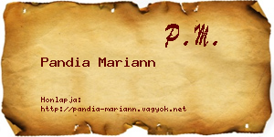 Pandia Mariann névjegykártya